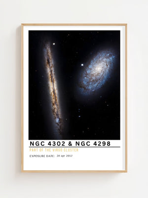 NGC 4302 & NGC 4298 Plakat - 21 x 29.7 cm (A4) - Nellastore