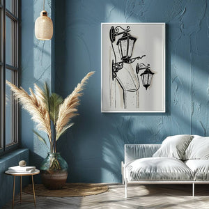 Old Street Lanterns Plakat - 21 x 29.7 cm - Nellastore