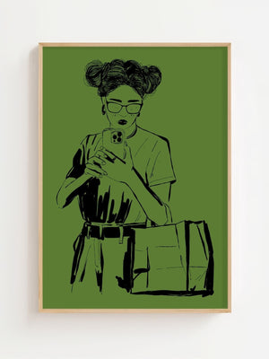 Olive Mirror Plakat - 21 x 29.7 cm - Nellastore