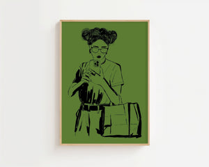 Olive Mirror Plakat - 21 x 29.7 cm - Nellastore