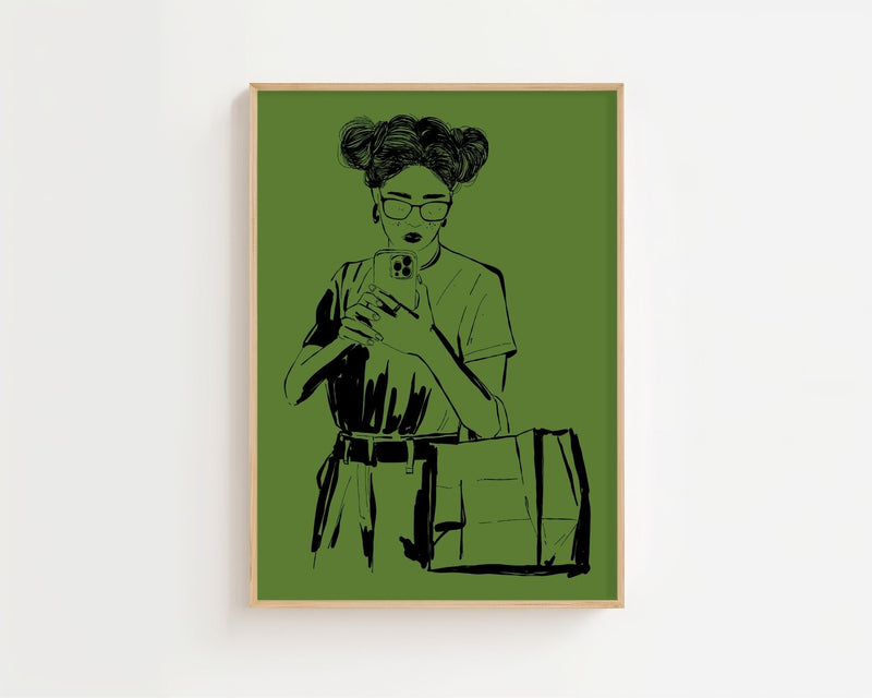 Olive Mirror Plakat - 21 x 29.7 cm - Nellastore
