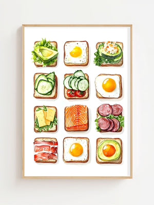 Open Sandwich Grid Plakat - 21 x 29.7 cm (A4) - Nellastore