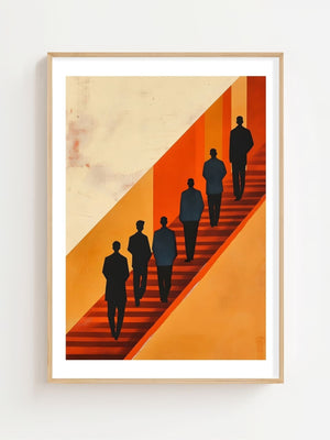 Orange Stairway Plakat - 21 x 29.7 cm (A4) - Nellastore