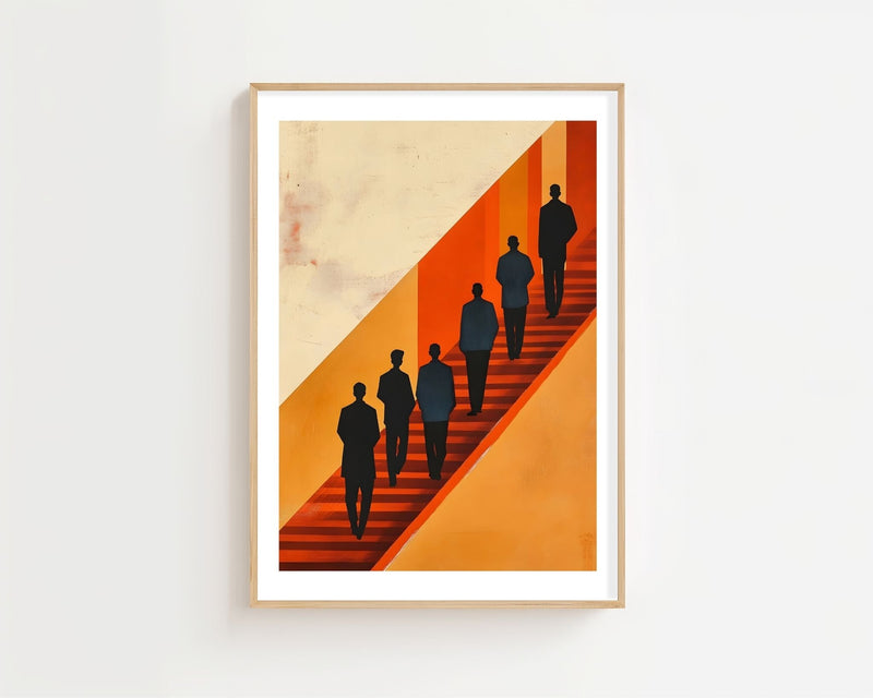 Orange Stairway Plakat - 21 x 29.7 cm (A4) - Nellastore
