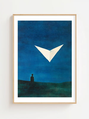 Paper Plane At Dusk Plakat - 21 x 29.7 cm (A4) - Nellastore