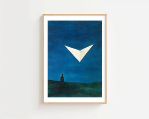 Paper Plane At Dusk Plakat - 21 x 29.7 cm (A4) - Nellastore