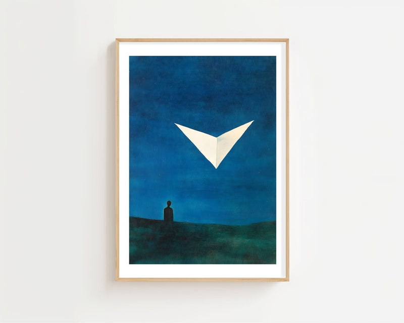 Paper Plane At Dusk Plakat - 21 x 29.7 cm (A4) - Nellastore