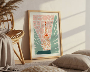 Paris Bloom Tower Plakat - 21 x 29.7 cm - Nellastore