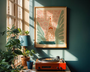 Paris Bloom Tower Plakat - 21 x 29.7 cm - Nellastore