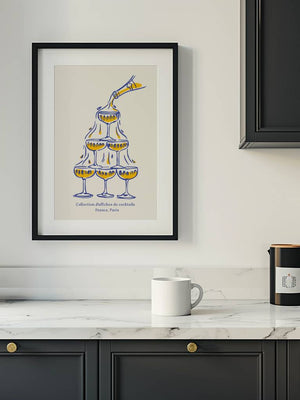 Paris Champagne Plakat - 21 x 29.7 cm - Nellastore