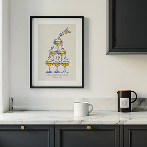 Paris Champagne Plakat - 21 x 29.7 cm - Nellastore