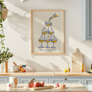 Paris Champagne Plakat - 21 x 29.7 cm - Nellastore