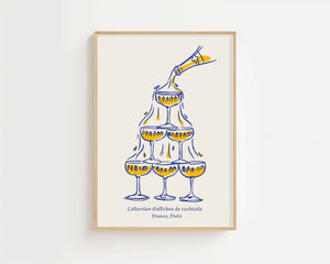 Paris Champagne Plakat - 21 x 29.7 cm - Nellastore