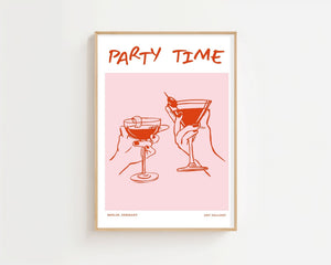 Party Time Cocktail Plakat - 21 x 29.7 cm - Nellastore