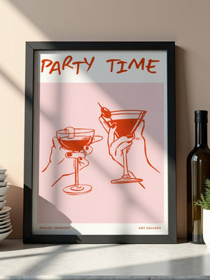 Party Time Cocktail Plakat - 21 x 29.7 cm - Nellastore