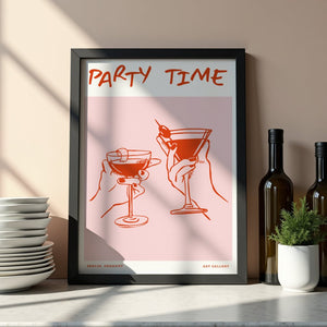 Party Time Cocktail Plakat - 21 x 29.7 cm - Nellastore
