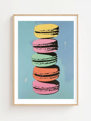 Pastel Macaron Stack Plakat - 21 x 29.7 cm (A4) - Nellastore