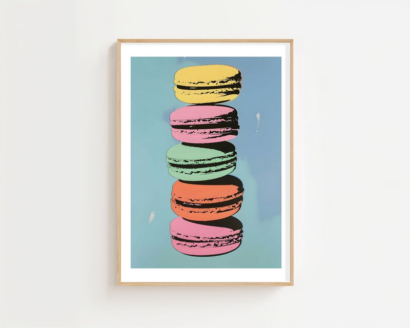 Pastel Macaron Stack Plakat - 21 x 29.7 cm (A4) - Nellastore