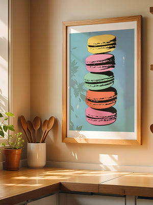 Pastel Macaron Stack Plakat - 21 x 29.7 cm (A4) - Nellastore