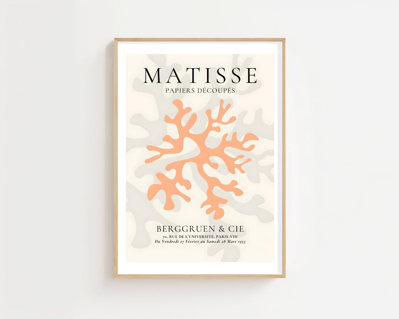Peach Coral Cutout Plakat - 21 x 29.7 cm (A4) - Nellastore