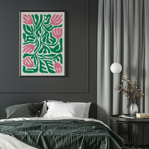Pink Bloom Maze Matisse Plakat - 21 x 29.7 cm - Nellastore