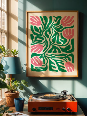 Pink Bloom Maze Matisse Plakat - 21 x 29.7 cm - Nellastore