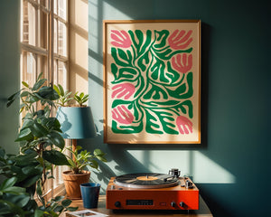 Pink Bloom Maze Matisse Plakat - 21 x 29.7 cm - Nellastore