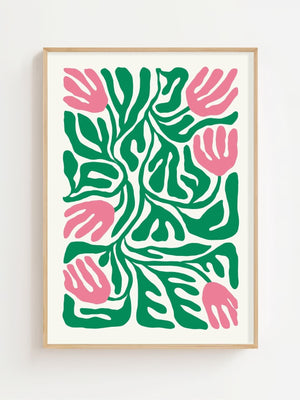 Pink Bloom Maze Matisse Plakat - 21 x 29.7 cm - Nellastore