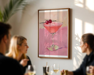 Pink Cherry Martini Plakat - 21 x 29.7 cm (A4) - Nellastore