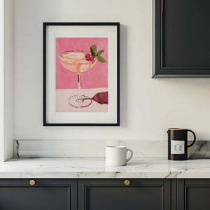 Pink Coupe With Berries Plakat - 21 x 29.7 cm (A4) - Nellastore