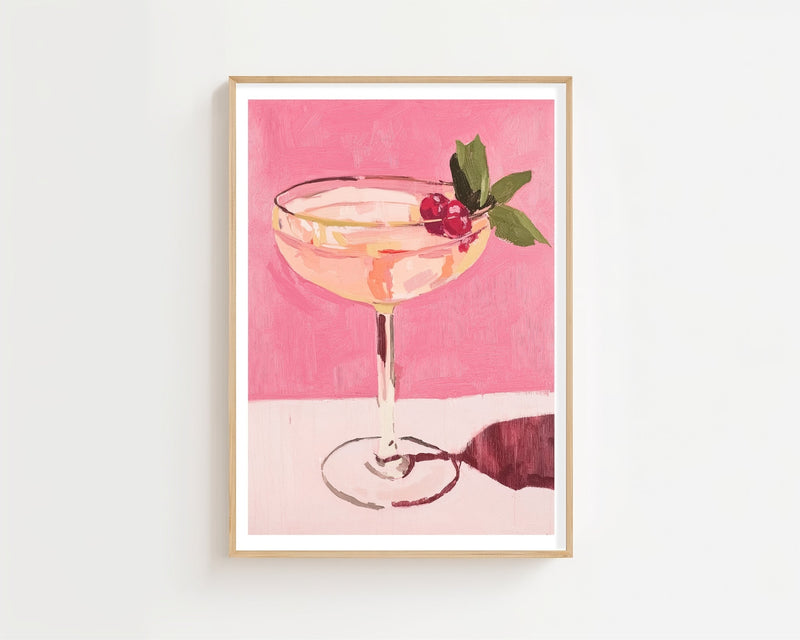 Pink Coupe With Berries Plakat - 21 x 29.7 cm (A4) - Nellastore