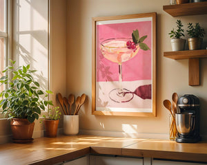 Pink Coupe With Berries Plakat - 21 x 29.7 cm (A4) - Nellastore