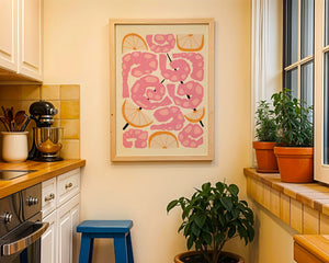 Pink Shrimp Lemon Plakat - 21 x 29.7 cm - Nellastore