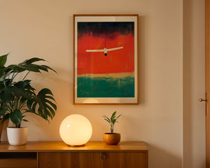 Plane Over Red Skies Plakat - 21 x 29.7 cm (A4) - Nellastore