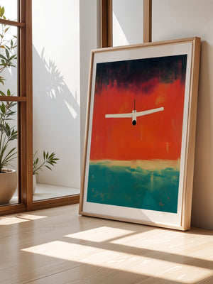 Plane Over Red Skies Plakat - 21 x 29.7 cm (A4) - Nellastore
