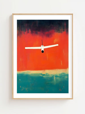 Plane Over Red Skies Plakat - 21 x 29.7 cm (A4) - Nellastore