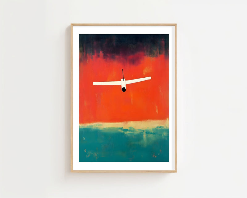 Plane Over Red Skies Plakat - 21 x 29.7 cm (A4) - Nellastore