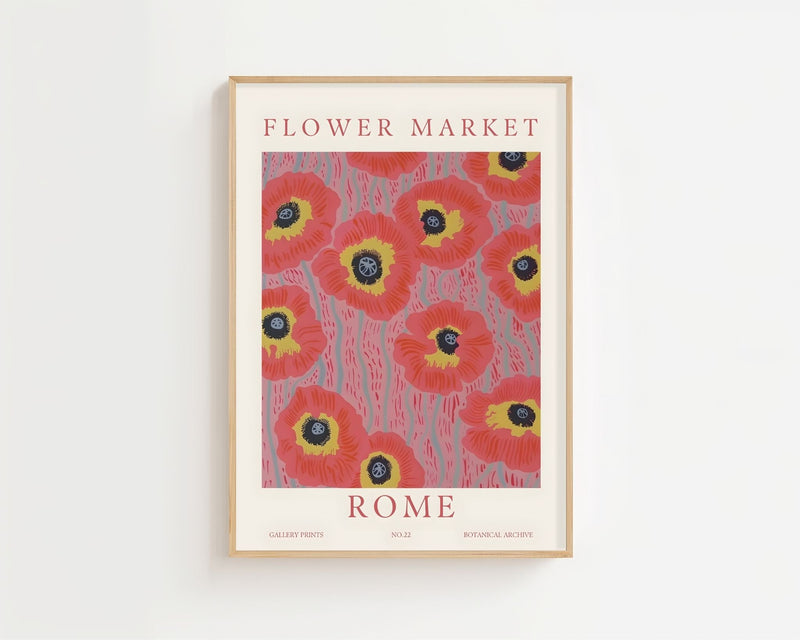 Poppy Pattern Plakat - 21 x 29.7 cm (A4) - Nellastore