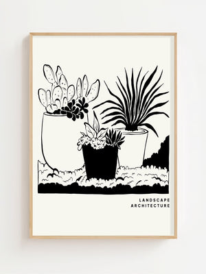 Potted Plants Landscape Plakat - 21 x 29.7 cm - Nellastore