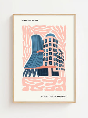 Prague Dancing Lines Plakat - 21 x 29.7 cm - Nellastore