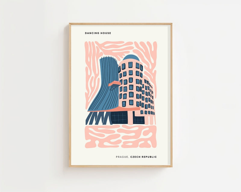 Prague Dancing Lines Plakat - 21 x 29.7 cm - Nellastore