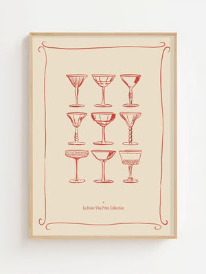 Print Collection Glassware Plakat - 21 x 29.7 cm - Nellastore