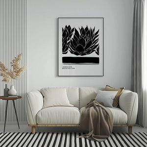 Protea Silhouette Landscape Plakat - 21 x 29.7 cm - Nellastore
