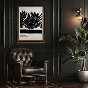 Protea Silhouette Landscape Plakat - 21 x 29.7 cm - Nellastore