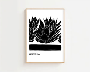 Protea Silhouette Landscape Plakat - 21 x 29.7 cm - Nellastore