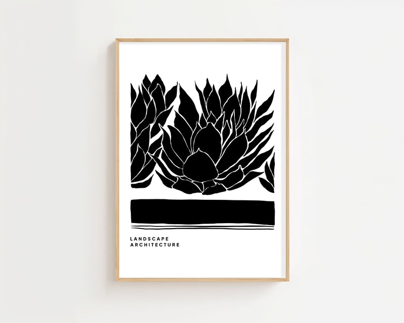 Protea Silhouette Landscape Plakat - 21 x 29.7 cm - Nellastore