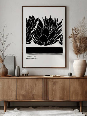 Protea Silhouette Landscape Plakat - 21 x 29.7 cm - Nellastore
