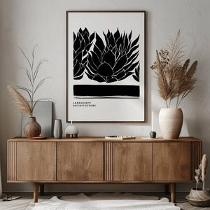 Protea Silhouette Landscape Plakat - 21 x 29.7 cm - Nellastore