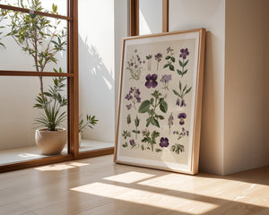 Purple Botanical Study Plakat - 21 x 29.7 cm (A4) - Nellastore