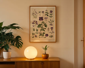 Purple Botanical Study Plakat - 21 x 29.7 cm (A4) - Nellastore